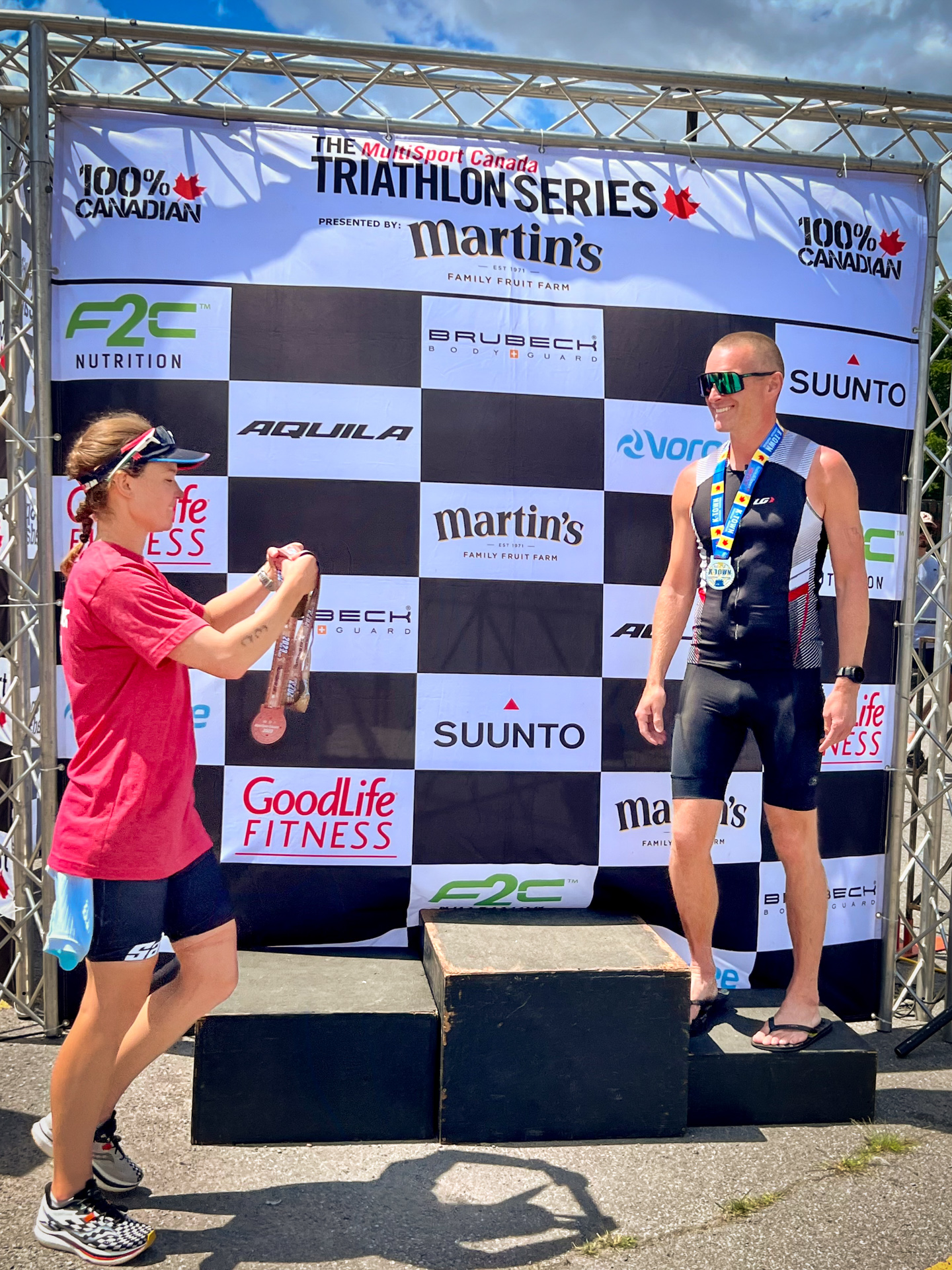 Standing the podium at KTown Triathlon