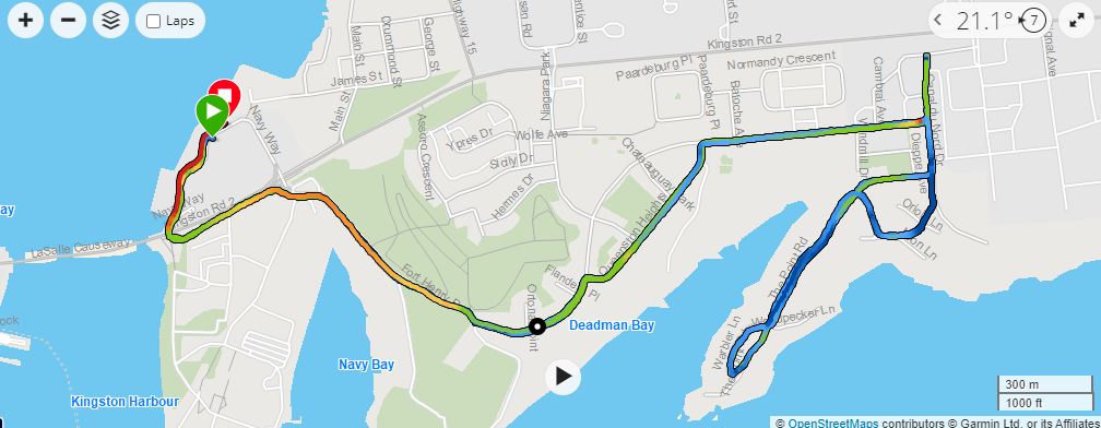 Heatmap of the 2023 KTown run course